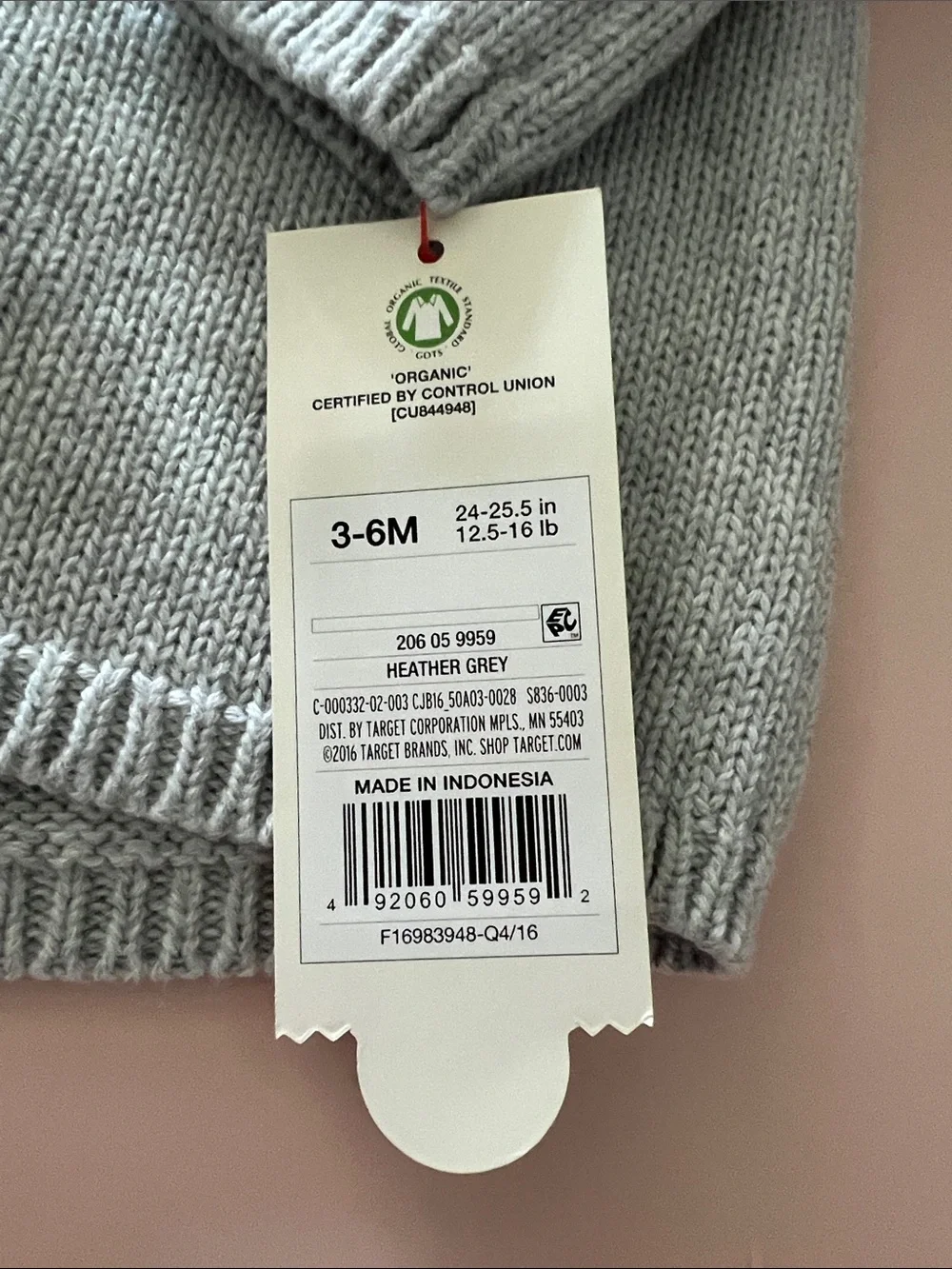 Cat & Jack Light Gray Knit Hooded Baby Cardigan